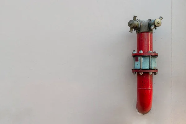 Equipamento Válvula Água Para Hidrantes Fogo Fundo Parede Tijolo — Fotografia de Stock