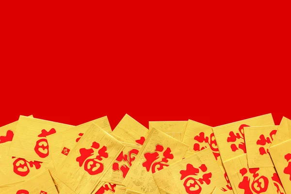 Nouvel Chinois Concept Enveloppe Ang Pao Sur Fond Rouge Vue — Photo