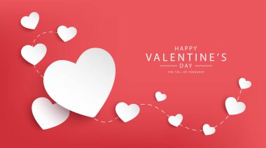 Sevgililer Günü vektör pankartı tasarımın kutlu olsun.