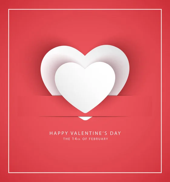 Happy Valentijnsdag Vector Banner Ontwerp — Stockvector