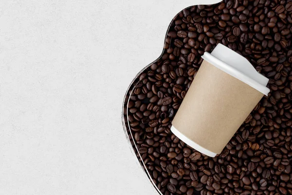 Egy Csésze Kávé Régi Papíron Szóköz Szövegnek — Stock Fotó