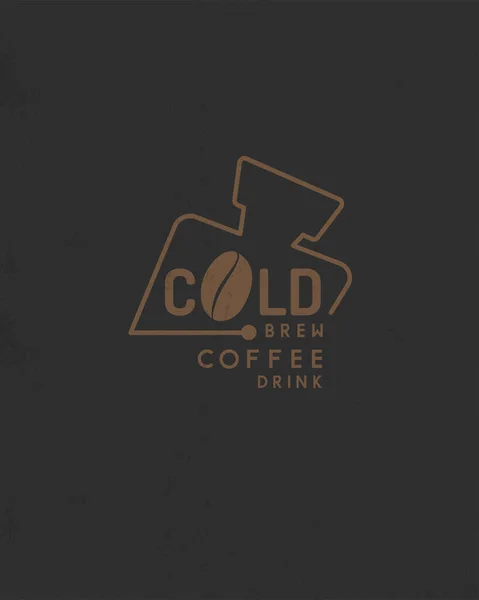 Cold Brew Coffee Shop Logo Design Vector Illustration — Stock Vector