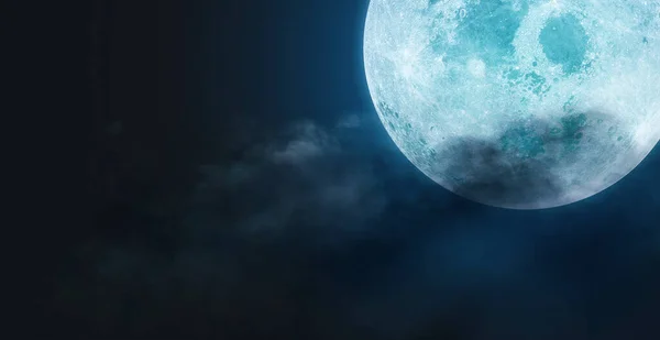 Concepto Fondo Halloween Fondos Cielo Nocturno Con Luna Llena Nubes — Foto de Stock
