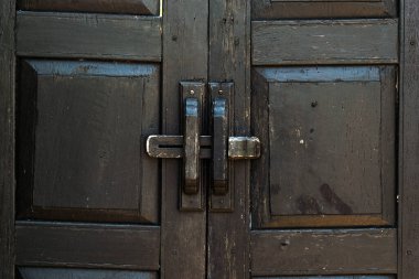 closeup old wooden door