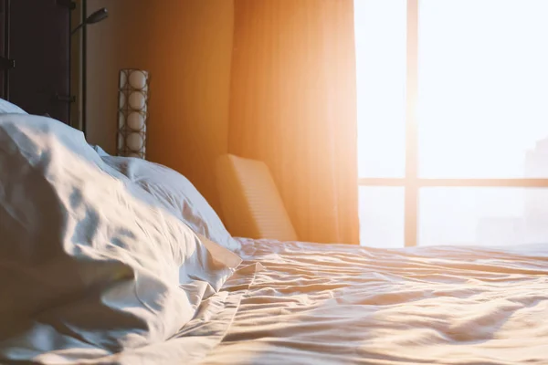 Morning Sunshine Bedroom Soft Focus Light Background — Stock Photo, Image
