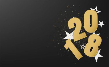 Mutlu yıllar 2018 vektör tasarımı