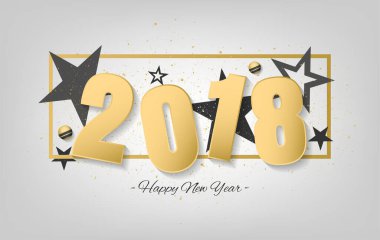 Mutlu yıllar 2018 vektör tasarımı