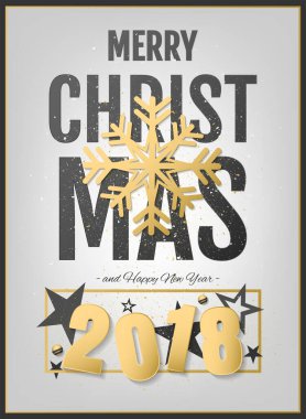 Mutlu Noeller ve mutlu yıllar 2018 vektör tasarımı