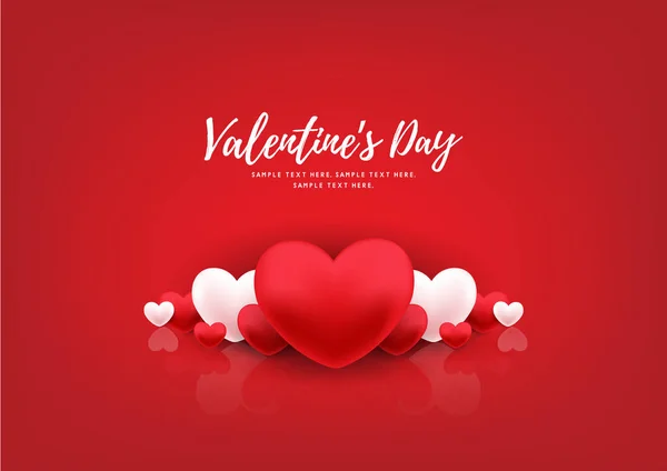 Feliz Día San Valentín Banner Vector Diseño — Archivo Imágenes Vectoriales