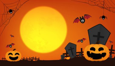 Cadılar Bayramı arkaplanınız kutlu olsun, balkabağı canavar vektör tasarımı