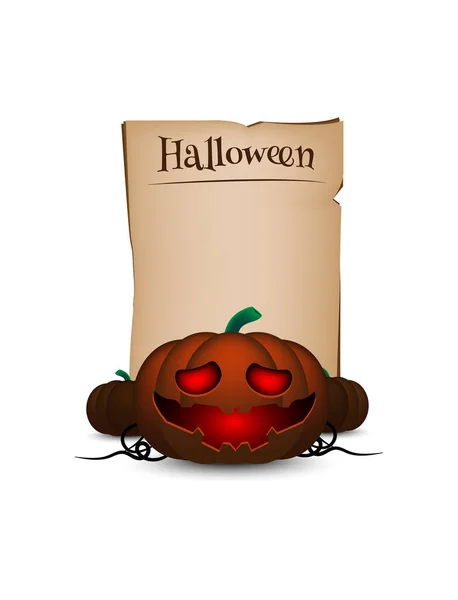 Gelukkig Halloween Dag Achtergrond Pompoen Monster Vector Ontwerp — Stockvector