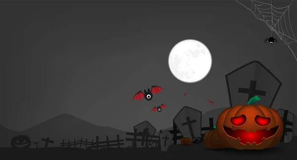 Gelukkig Halloween Dag Achtergrond Pompoen Monster Vector Ontwerp — Stockvector