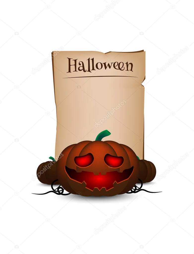 happy halloween day background, pumpkin monster vector design