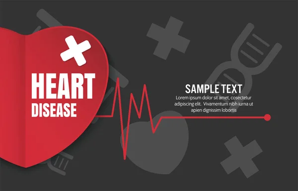 心臓病の概念と健康の日のベクターデザイン — ストックベクタ