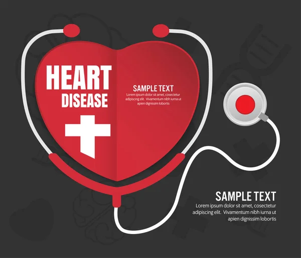 Heart Disease Concept Wold Health Day Vector Design — Stock Vector