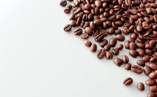 Grano Café Mesa Con Enfoque Suave Sobre Luz Fondo Vista — Foto de Stock