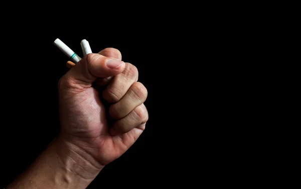 Mondo Nessun Concetto Giornata Del Tabacco Sigarette Nelle Mani Uomini — Foto Stock