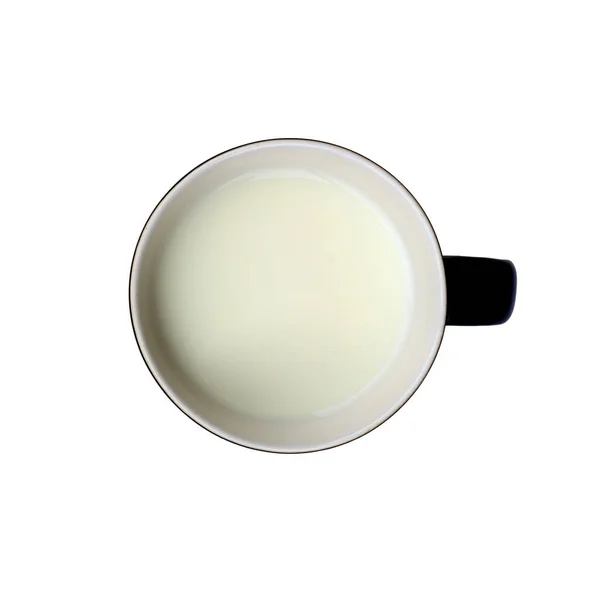 Φλιτζάνι Γάλα Λευκό Φόντο Ψαλίδισμα Διαδρομή — Φωτογραφία Αρχείου