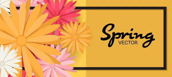 Spring Sale Beautiful Colorful Flower Vector Illustration Template Background — Stock Vector