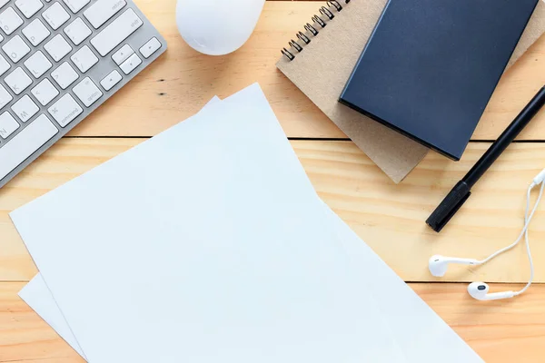 Kantoorartikelen Het Houten Bureau Licht — Stockfoto