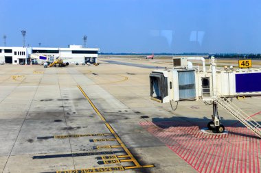 Don Mueang Uluslararası Havalimanı Bangkok, Tayland yumuşak odaklı ve ışığın üzerinde