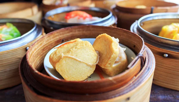 Dim Sum Comida Tailandesa Imagen Primer Plano Con Enfoque Suave —  Fotos de Stock