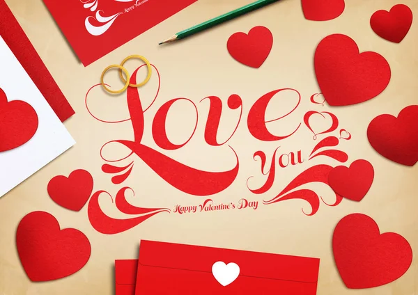 Happy Valentines Day Mockup Concept — Stock Photo, Image