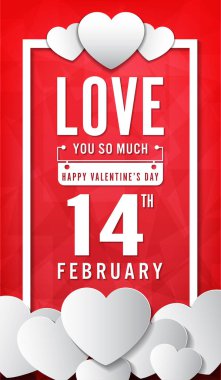 Sevgililer günü konsepti, şablon kart vektör tasarımı 