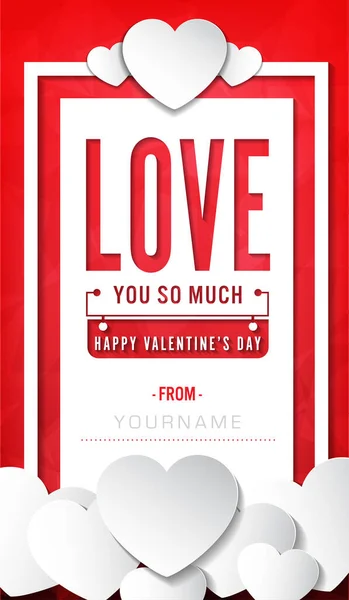 Valentine Concept Template Card Vector Design — Stock Vector