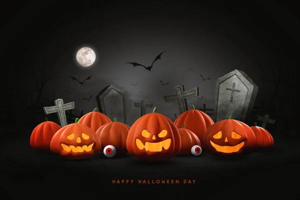 Design Feliz Halloween Com Abóboras Espaço Para Texto Ilustração — Fotografia de Stock