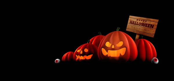 Feliz Diseño Halloween Con Calabazas Espacio Para Texto Ilustración —  Fotos de Stock