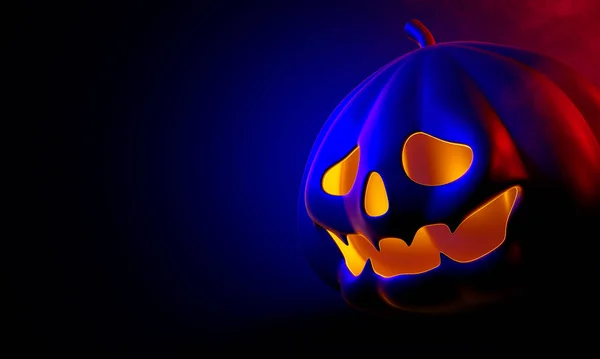 Jack Linterna Calabaza Halloween Sobre Fondo Oscuro Ilustración — Foto de Stock