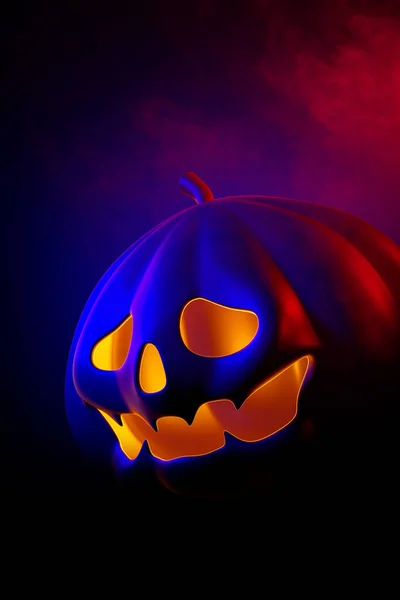 Jack Lanterna Abóbora Halloween Fundo Escuro Ilustração — Fotografia de Stock
