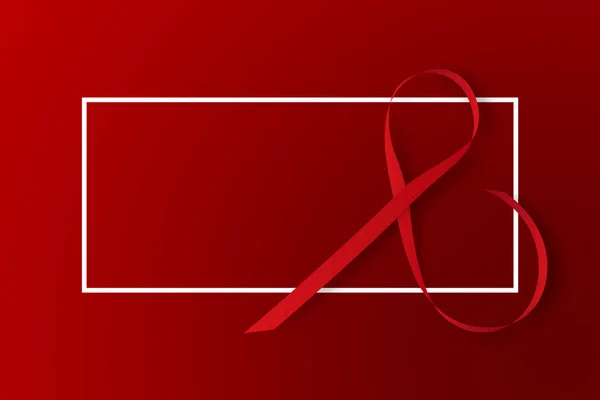 World Aids Day Concept Red Ribbon Black Wooden Background — Stock Photo, Image