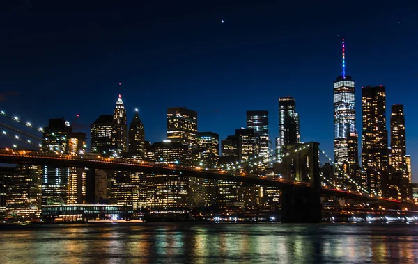 Brooklyn Bridge Nowy Jork Jest Jedną Atrakcji Turystycznych Nowego Jorku — Zdjęcie stockowe