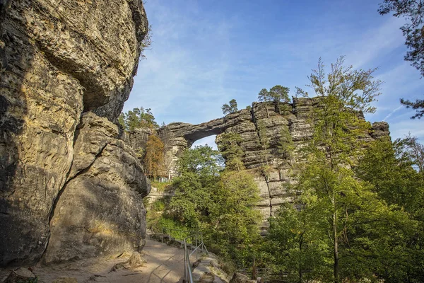 stock image View of the Prebischtor Gate, Pravcicka brana, Hrensko, Bohemian Switzerland