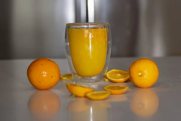 Grön Frisk Sheik Ett Glas — Stockfoto