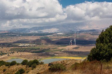 İsrail Bental Dağı 'ndan Golan Tepeleri manzarası