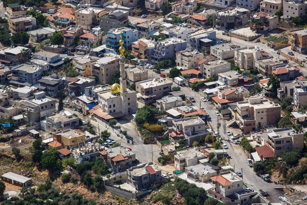 Galiläa Berge Arabische Siedlung Blick Vom Arbel Felsen Niedergaliläa Israel — Stockfoto
