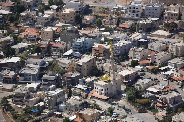 Galilee Mountains Arabic Settlement View Arbel Cliff Low Galilee Israel — Stock Photo, Image