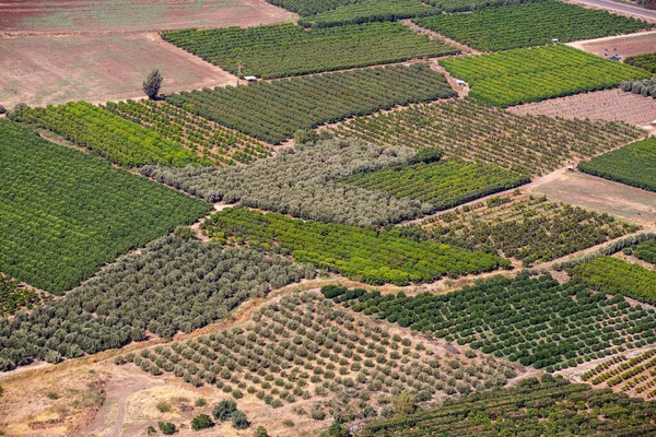 Celile dağları tarım vadisi. Arbel uçurumundan görüntü. Düşük Celile, İsrail
