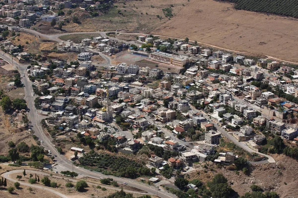 Galileiska Bergen Arabisk Bosättning Utsikt Från Arbelklippan Låg Galiléen Israel — Stockfoto