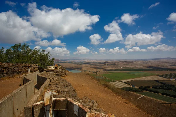 Erődítmények Golan Heights Kilátás Felülről Mount Bental Határ Táj — Stock Fotó