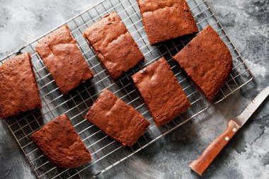 Soğutma kılavuz ev yapımı çikolatalı pasta dilimleri