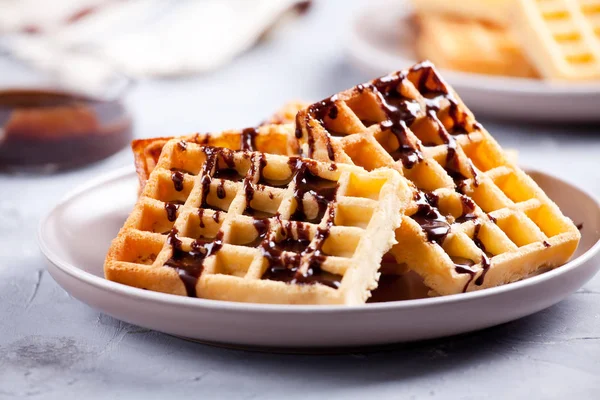 Waffles With Chocolate — Stock Photo, Image