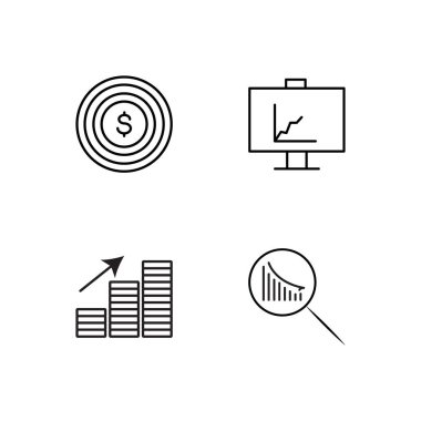 Pazarlama basit Seviyelendirilmiş Icons set