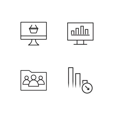 Pazarlama basit Seviyelendirilmiş Icons set