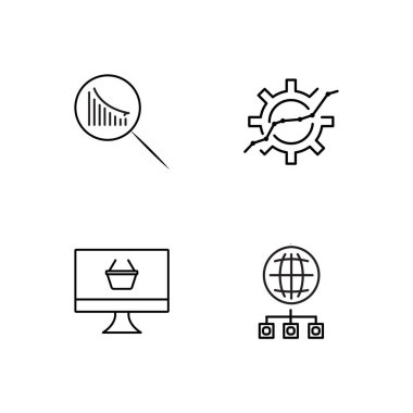 Pazarlama basit Seviyelendirilmiş Icons set