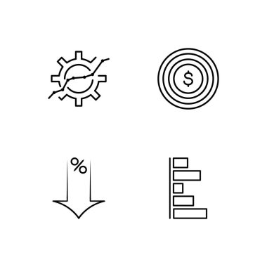 Pazarlama basit Seviyelendirilmiş Icons set