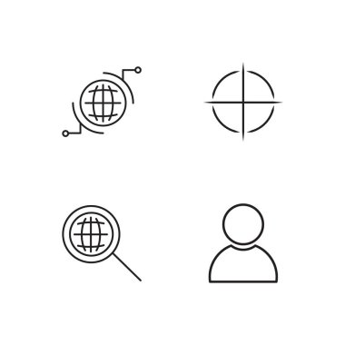 Pazarlama basit Seviyelendirilmiş Icons set